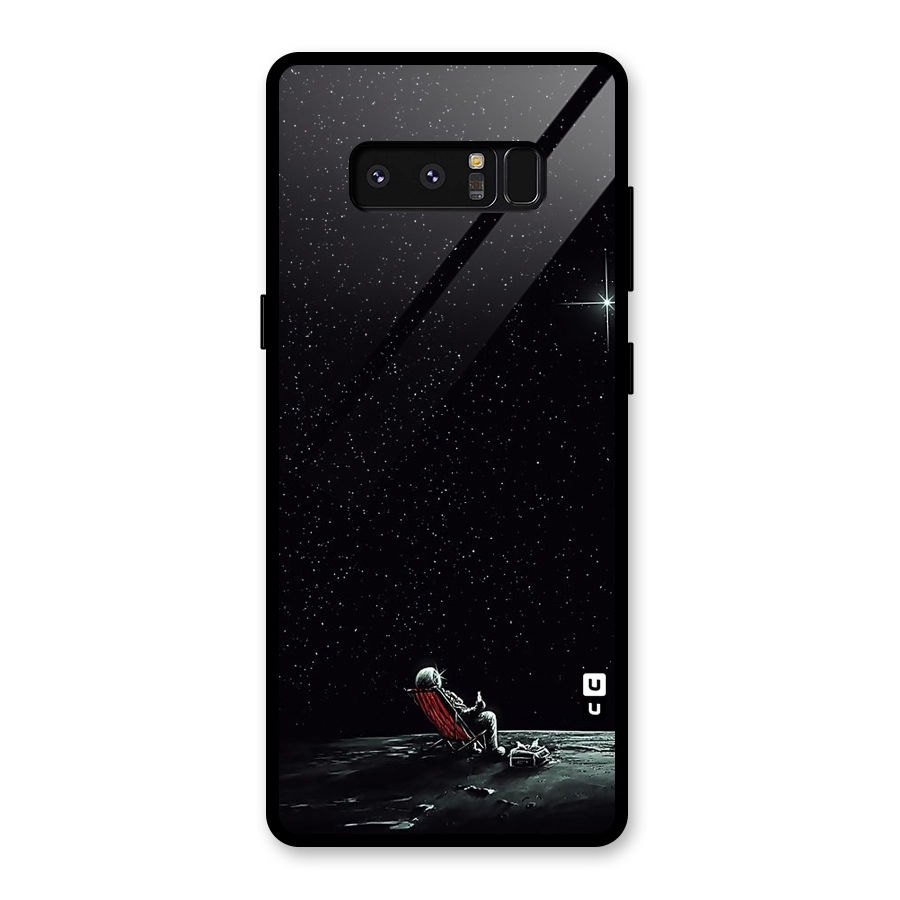 Resting Spaceman Face Glass Back Case for Galaxy Note 8