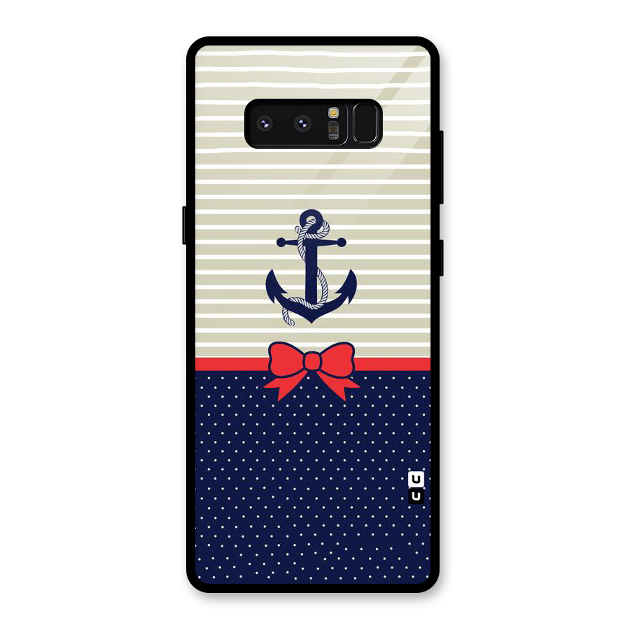 Ribbon Anchor Glass Back Case for Galaxy Note 8