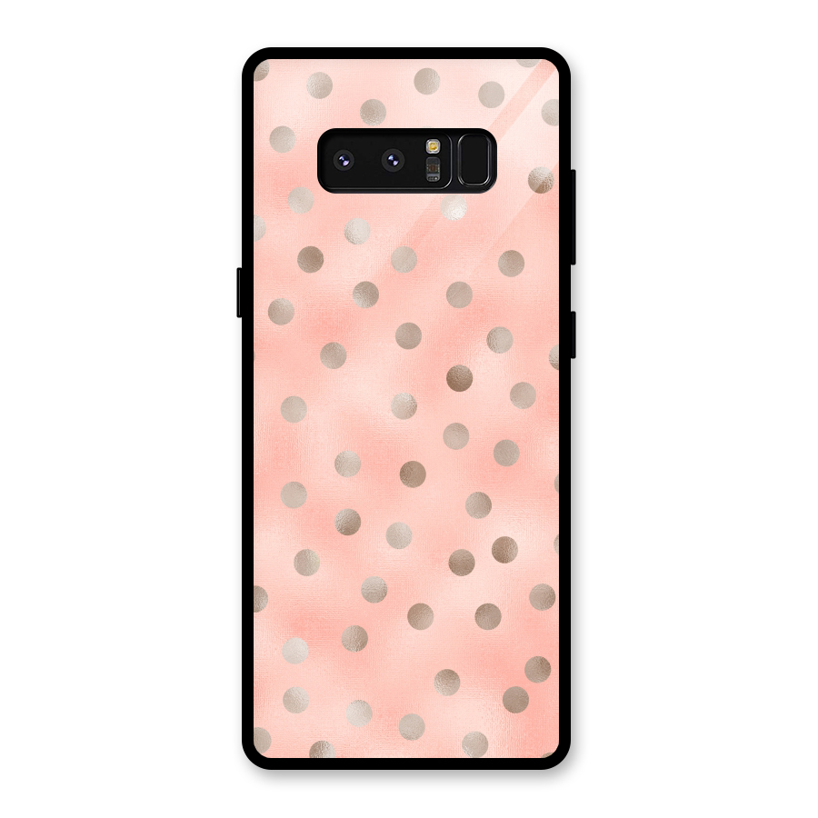 RoseGold Polka Dots Glass Back Case for Galaxy Note 8