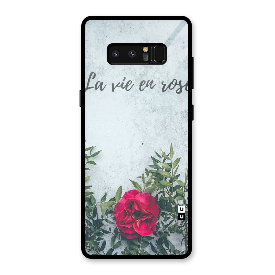 Rose Life Glass Back Case for Galaxy Note 8