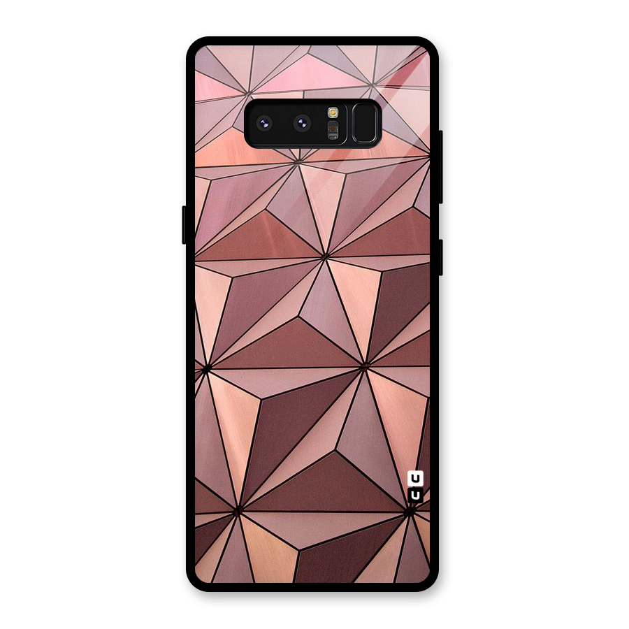 Rosegold Abstract Shapes Glass Back Case for Galaxy Note 8