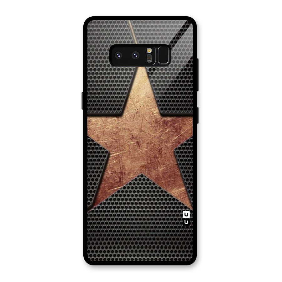 Rugged Gold Star Glass Back Case for Galaxy Note 8