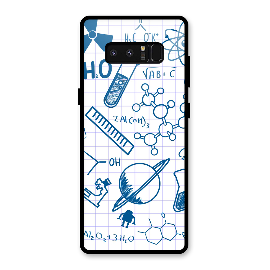 Science Notebook Glass Back Case for Galaxy Note 8