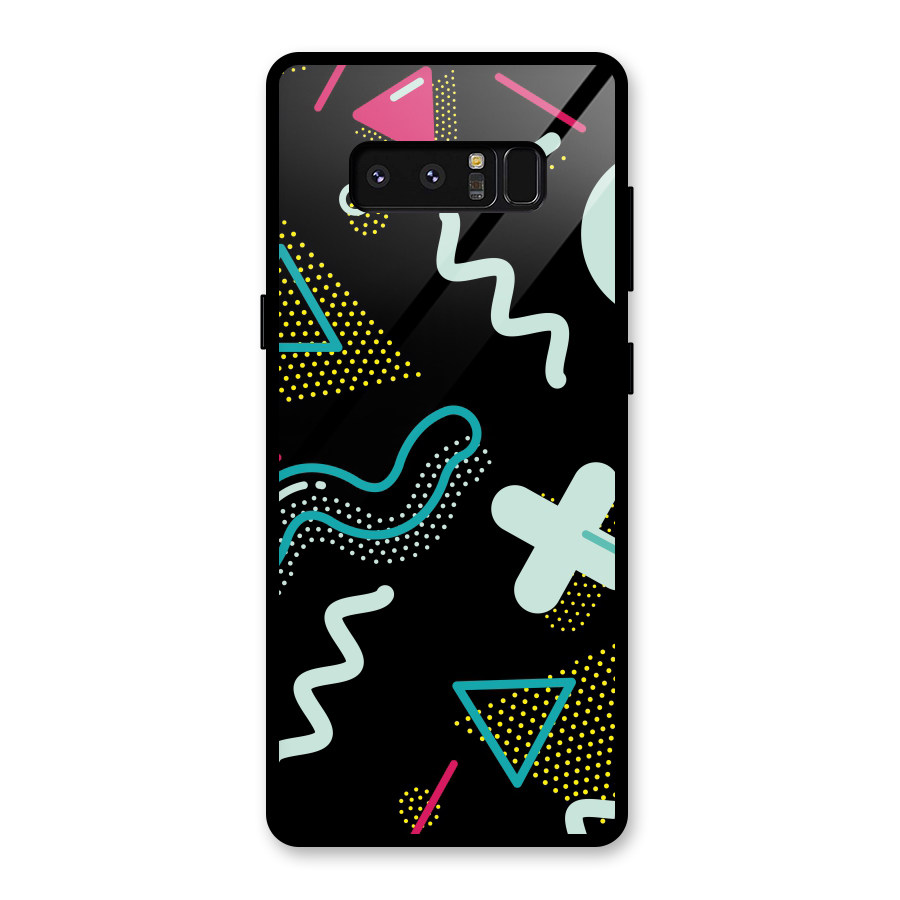 Shapes Pattern Glass Back Case for Galaxy Note 8