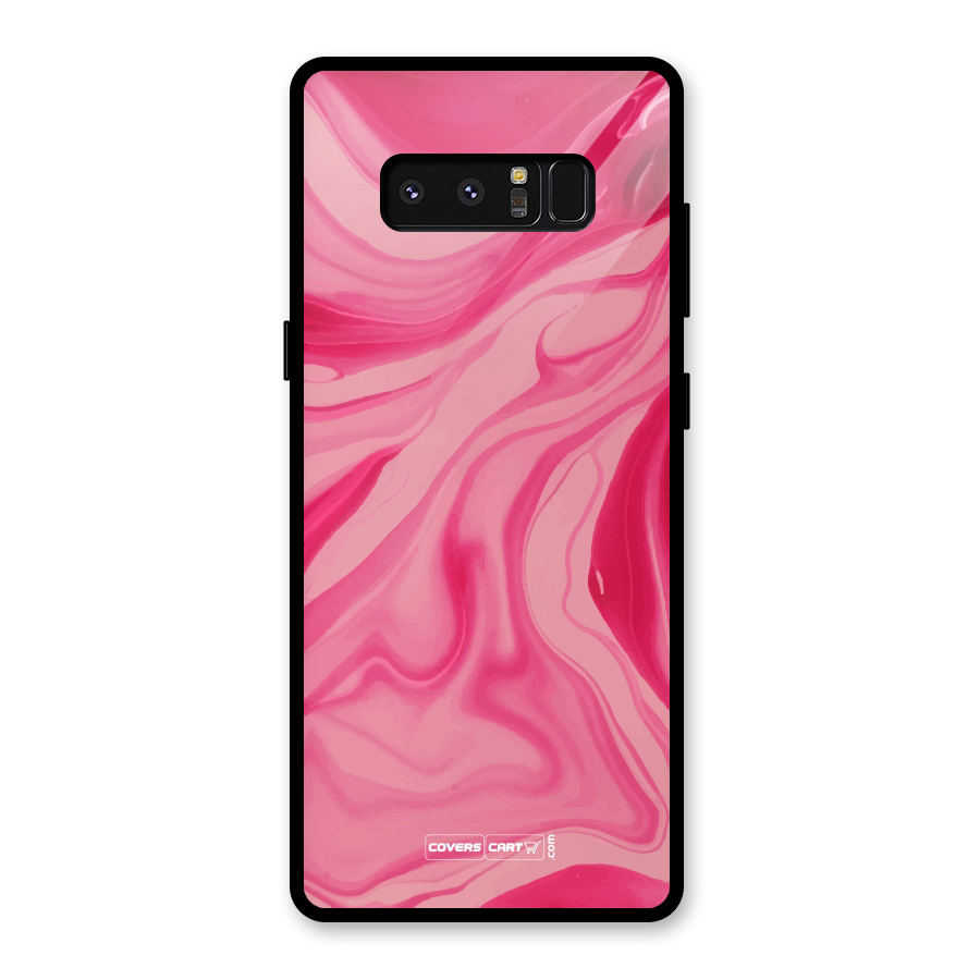 Sizzling Pink Marble Texture Glass Back Case for Galaxy Note 8