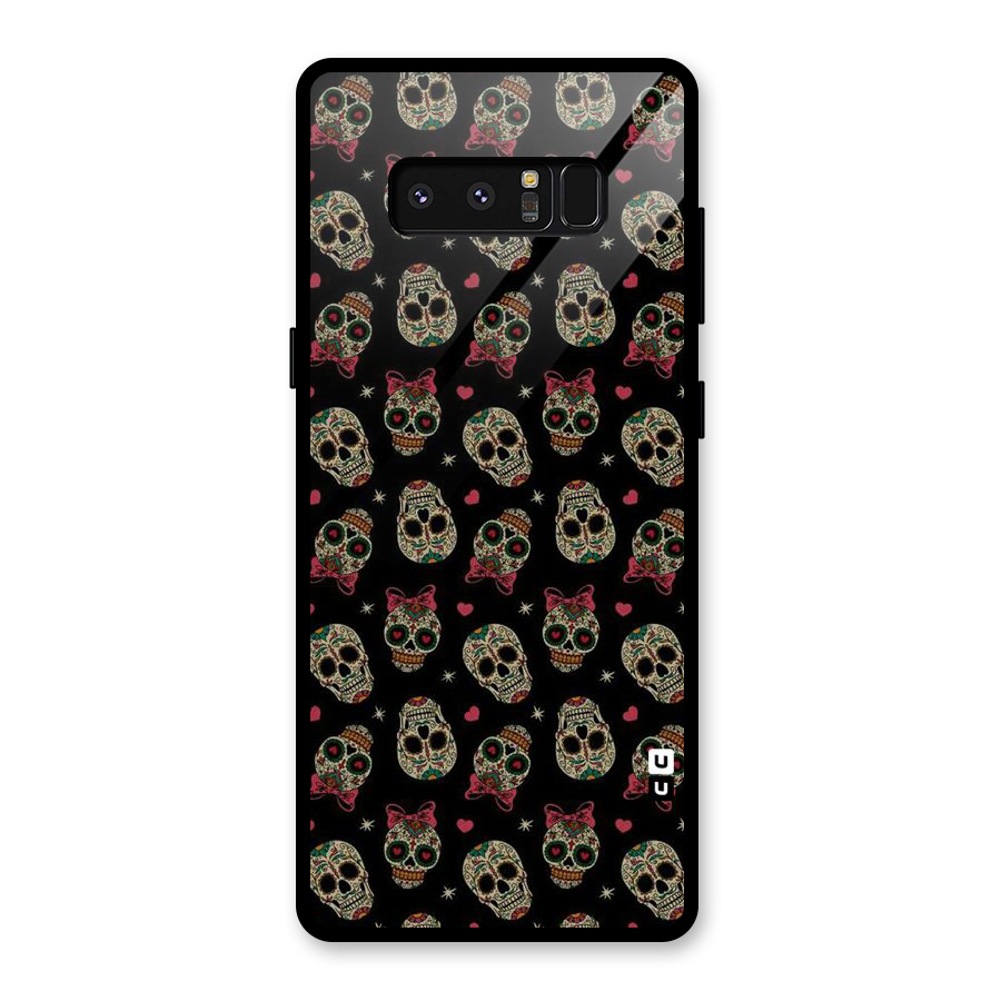 Skull Pattern Glass Back Case for Galaxy Note 8