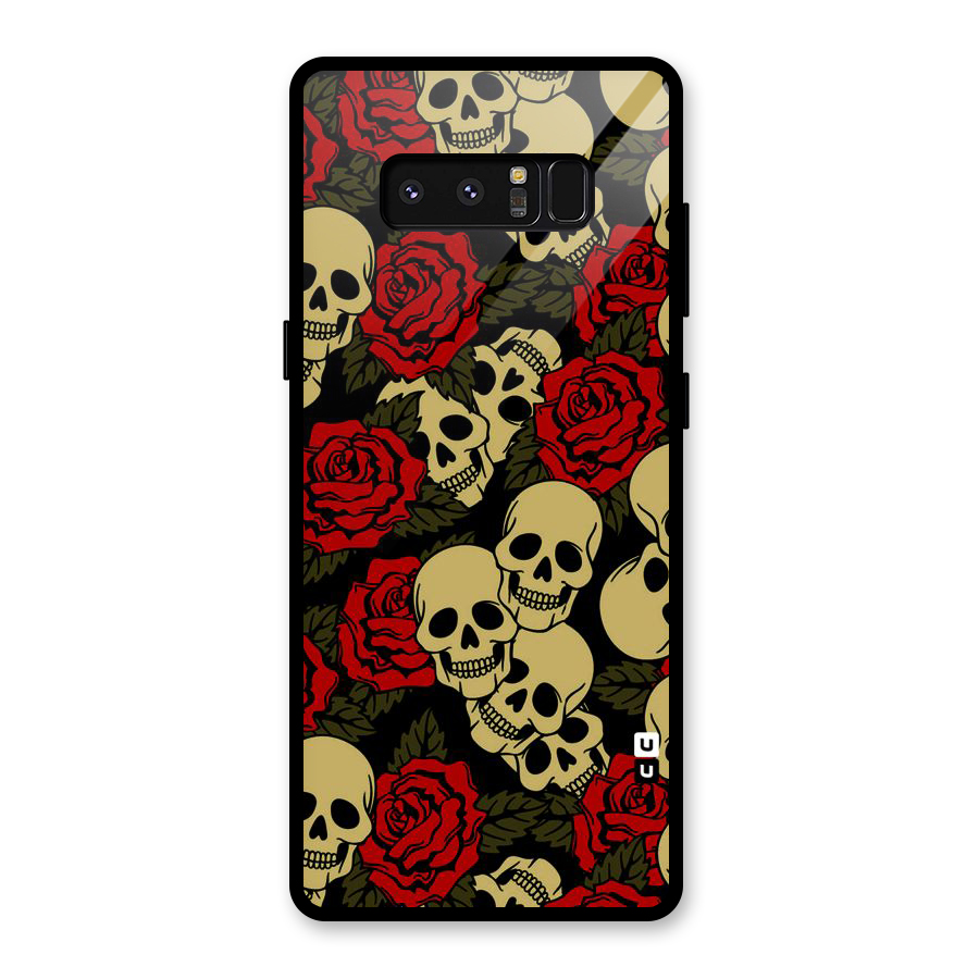 Skulled Roses Glass Back Case for Galaxy Note 8