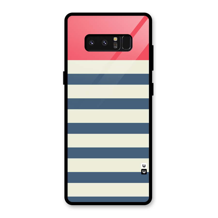 Solid Orange And Stripes Glass Back Case for Galaxy Note 8
