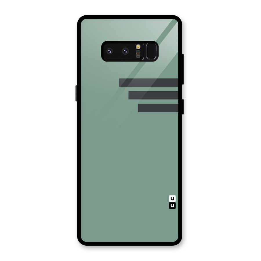 Solid Sports Stripe Glass Back Case for Galaxy Note 8