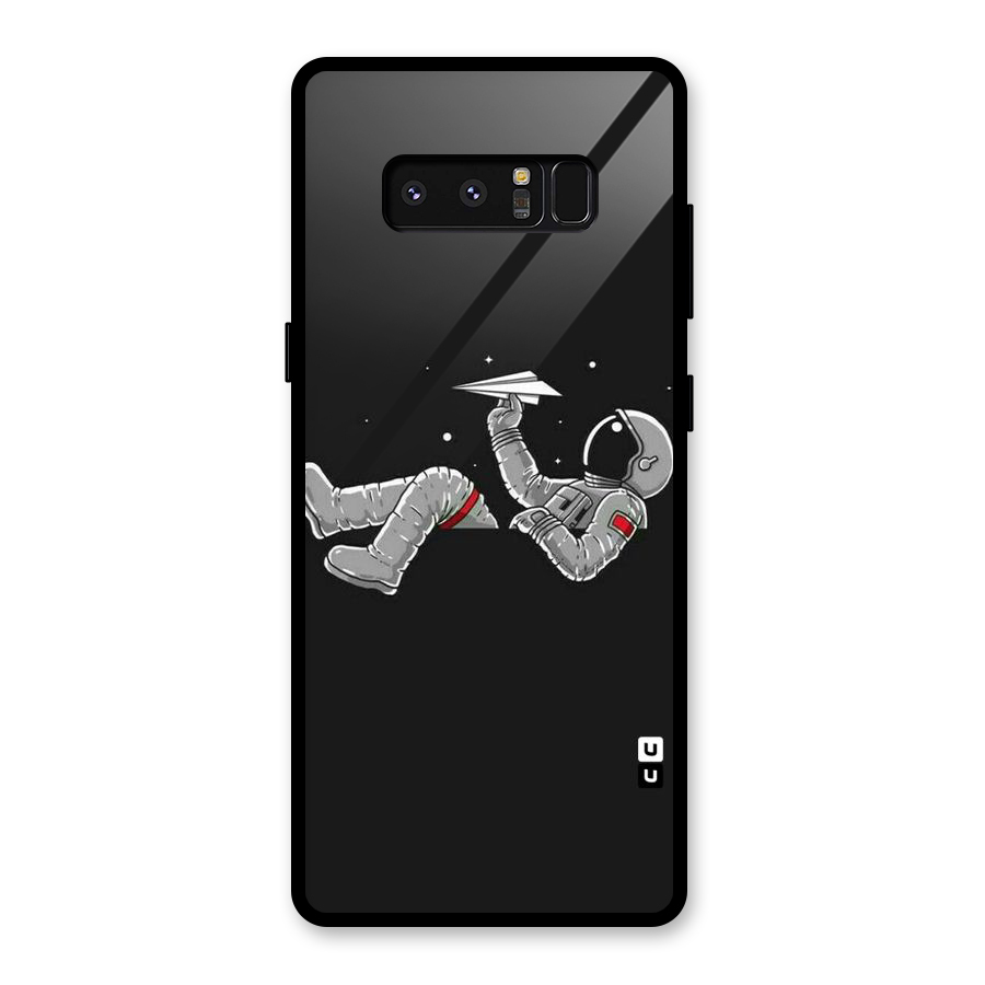 Spaceman Flying Glass Back Case for Galaxy Note 8