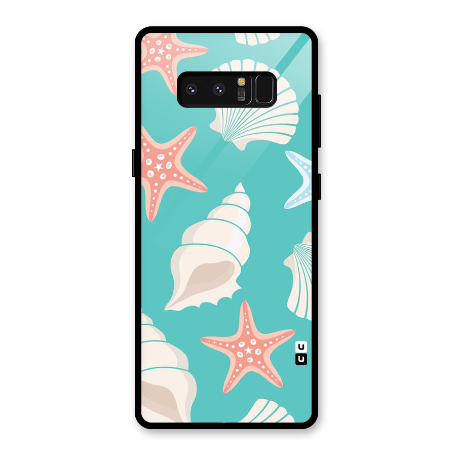 Starfish Sea Shell Glass Back Case for Galaxy Note 8