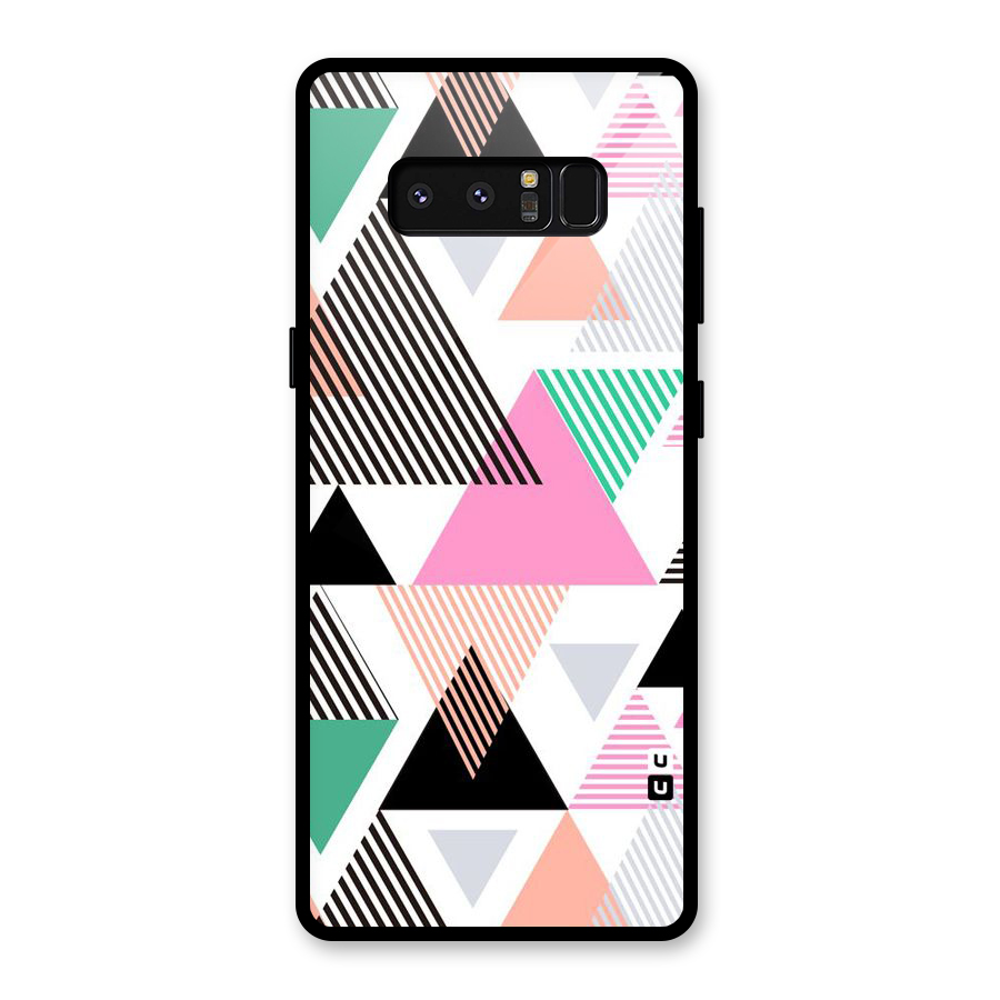 Stripes Abstract Colors Glass Back Case for Galaxy Note 8