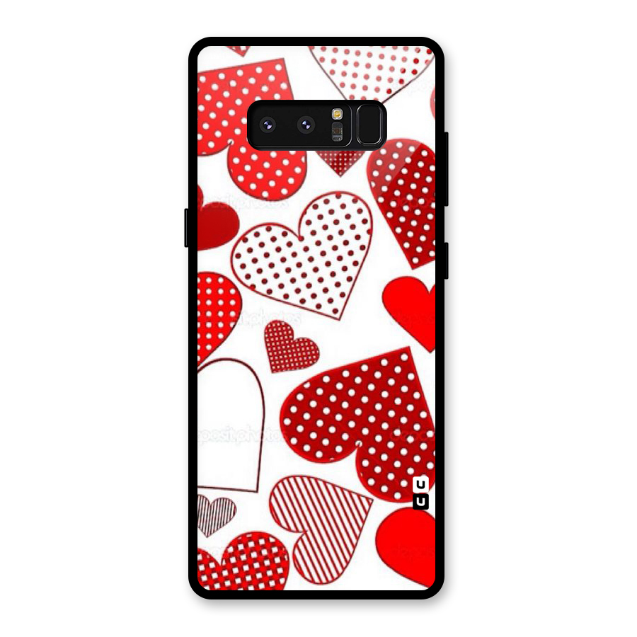 Style Hearts Glass Back Case for Galaxy Note 8