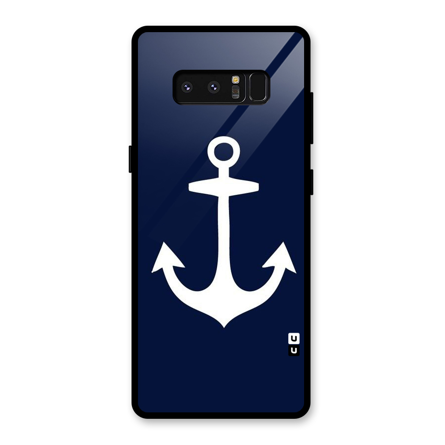 Stylish Anchor Design Glass Back Case for Galaxy Note 8
