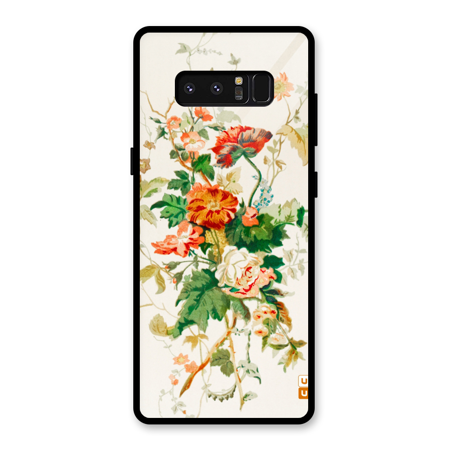 Summer Floral Glass Back Case for Galaxy Note 8