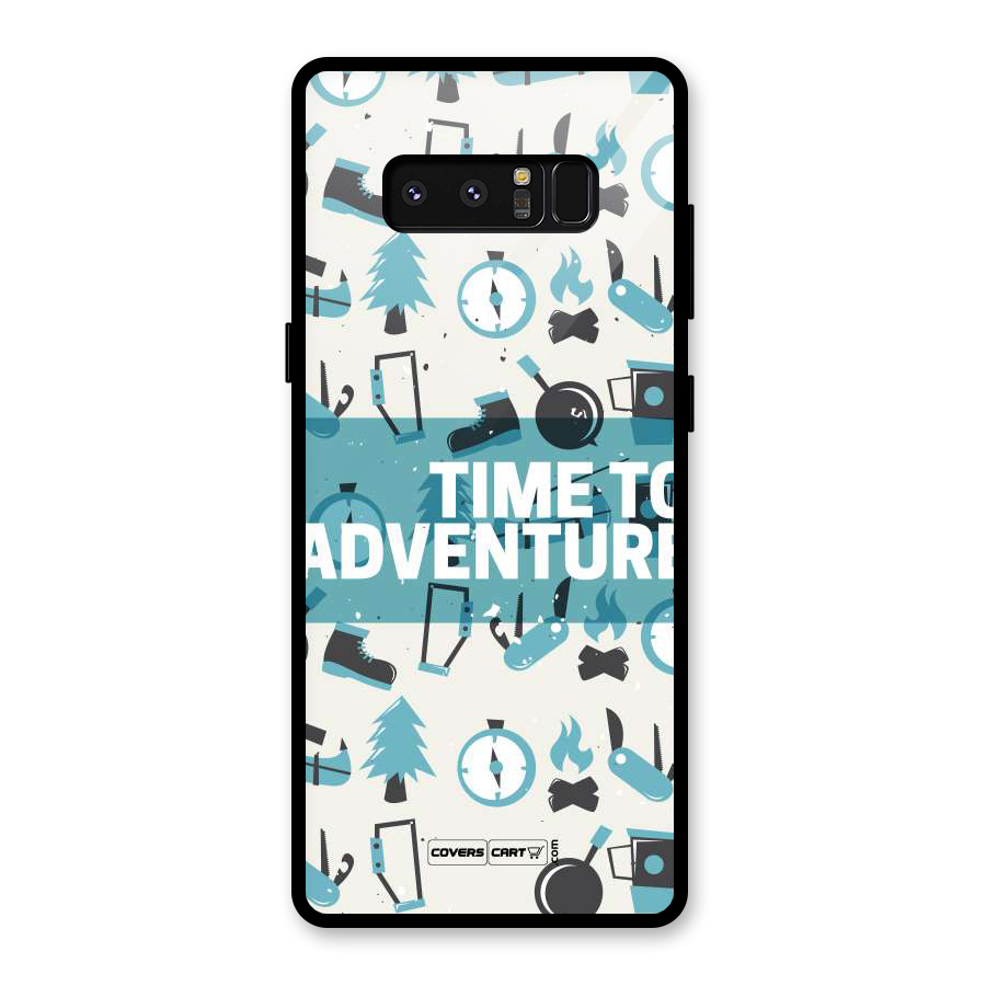 Time To Adventure Blazing Blue Glass Back Case for Galaxy Note 8
