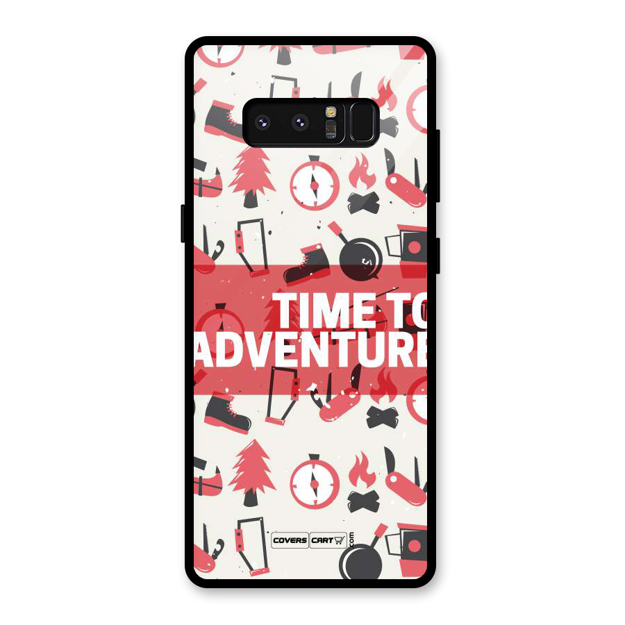 Time To Adventure Radiant Red Glass Back Case for Galaxy Note 8