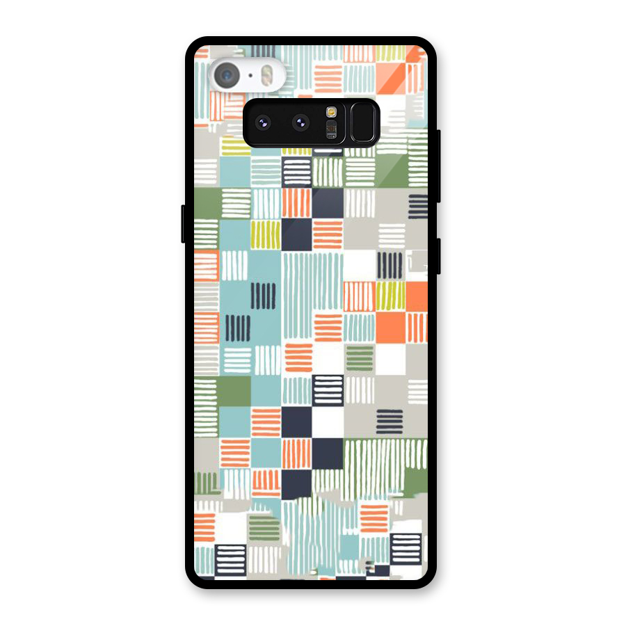 Tiny Boxes Stripes Glass Back Case for Galaxy Note 8