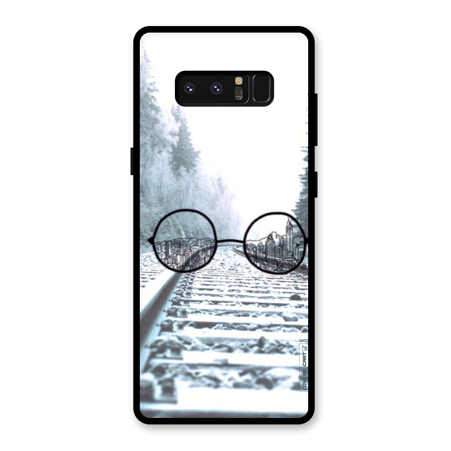 Tracks And Specs Glass Back Case for Galaxy Note 8