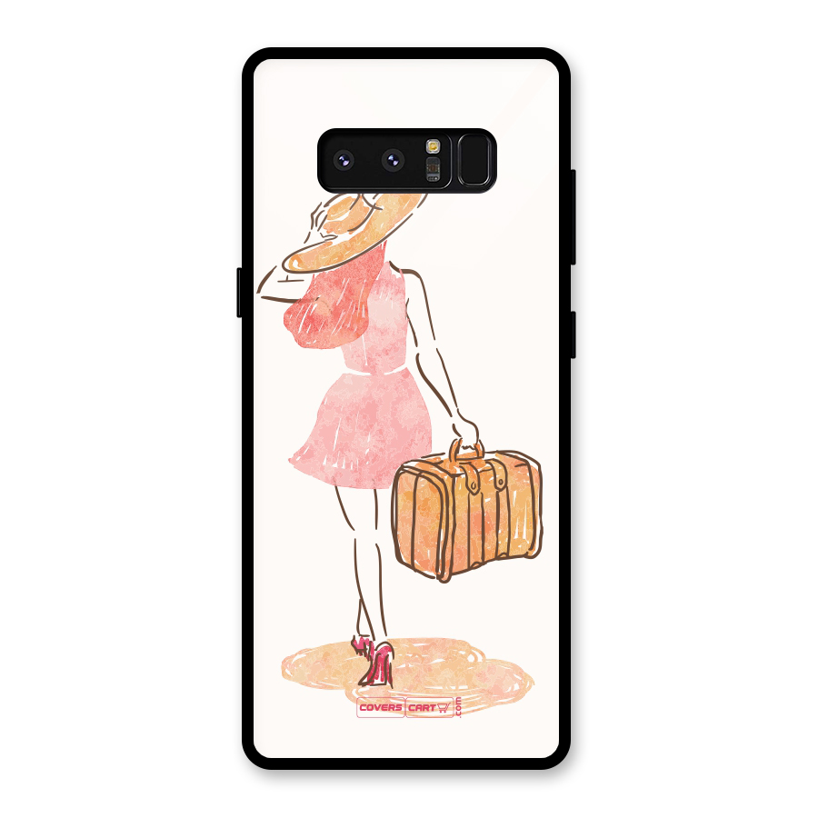 Travel Girl Glass Back Case for Galaxy Note 8