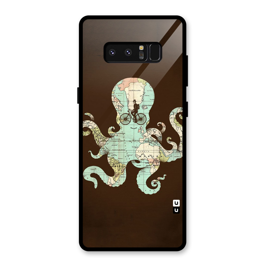 Travel Octopus Glass Back Case for Galaxy Note 8