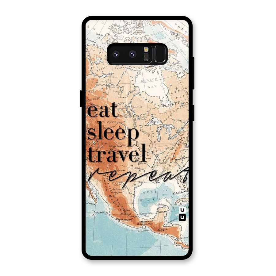 Travel Repeat Glass Back Case for Galaxy Note 8