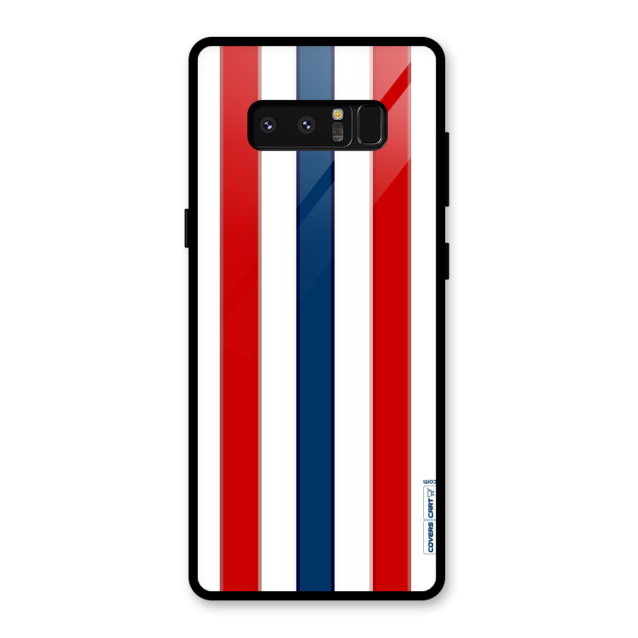 Tricolor Stripes Glass Back Case for Galaxy Note 8
