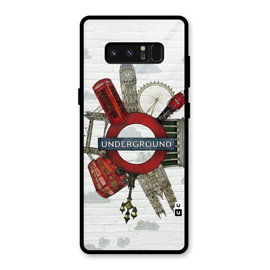 Underground Design Glass Back Case for Galaxy Note 8