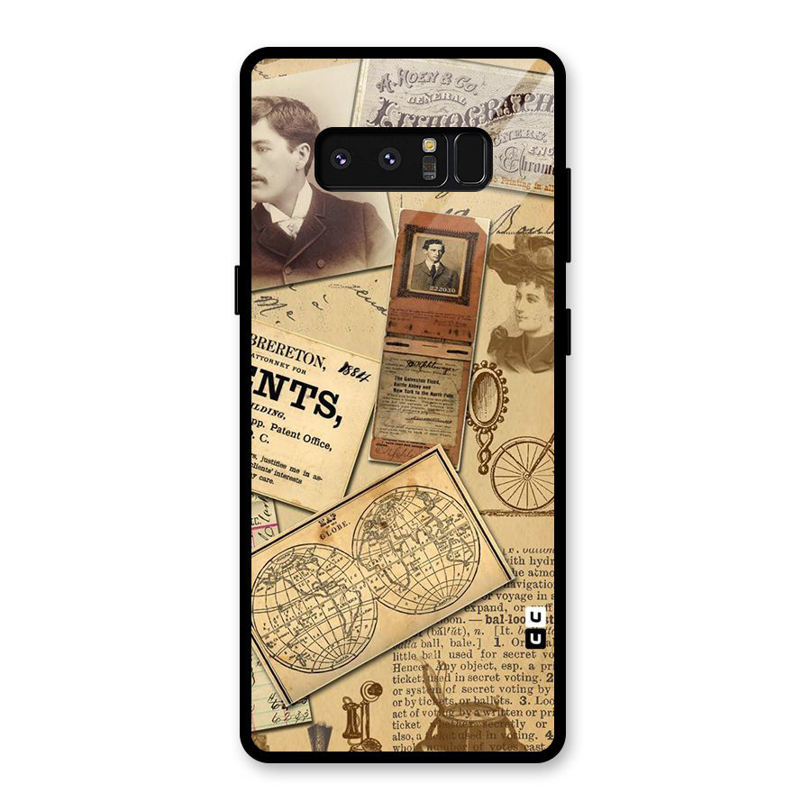 Vintage Memories Glass Back Case for Galaxy Note 8