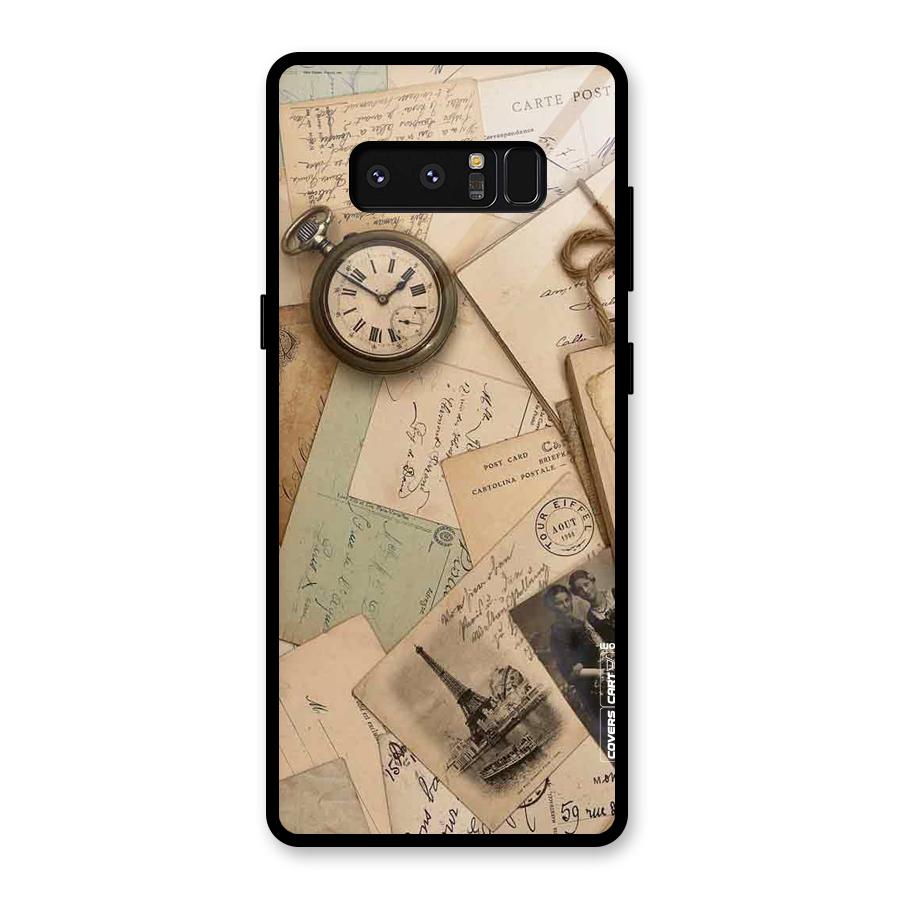 Vintage Postcards Glass Back Case for Galaxy Note 8