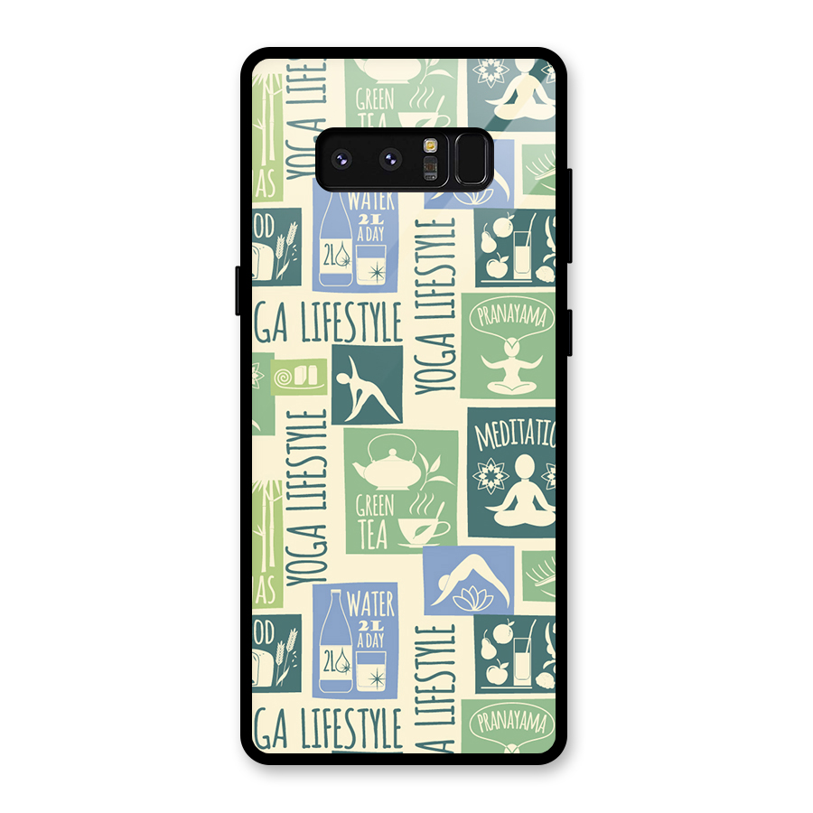 Vintage Yoga Lifestyle Glass Back Case for Galaxy Note 8