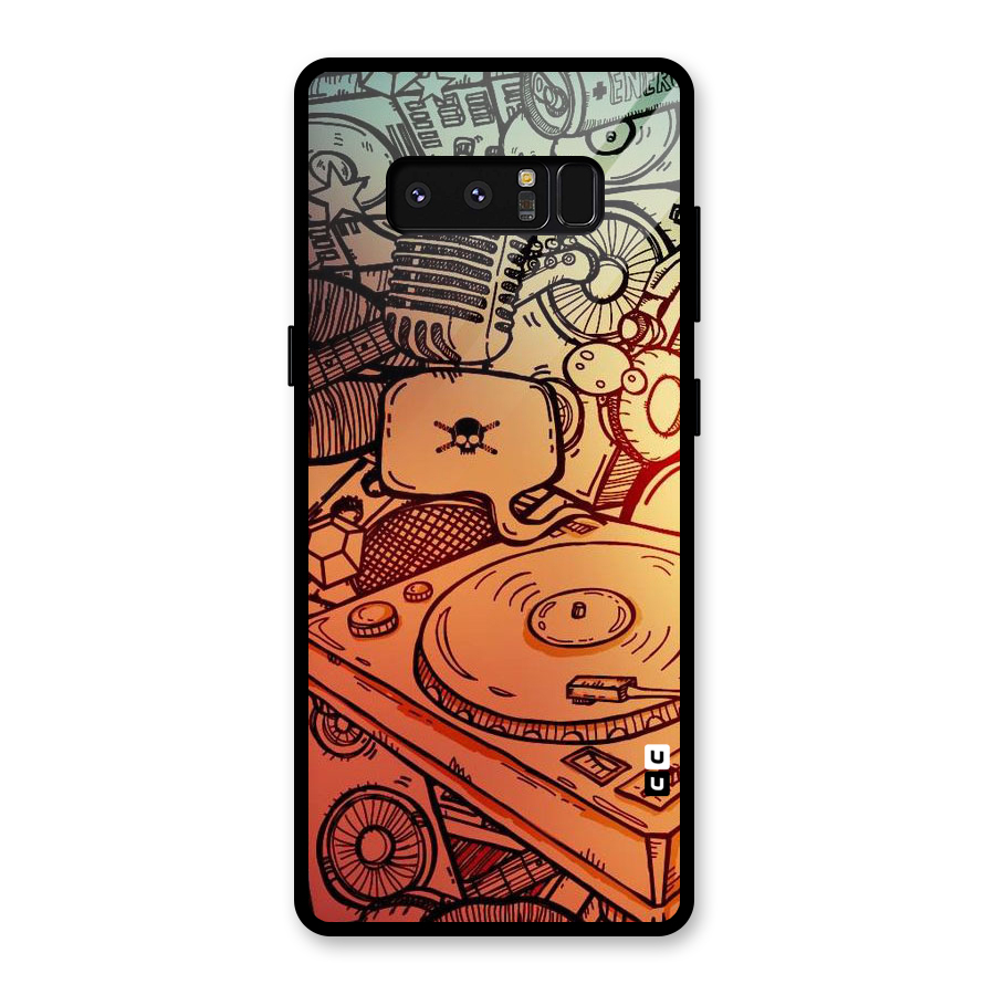 Vinyl Design Glass Back Case for Galaxy Note 8