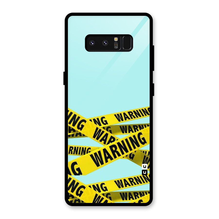 Warning Design Glass Back Case for Galaxy Note 8