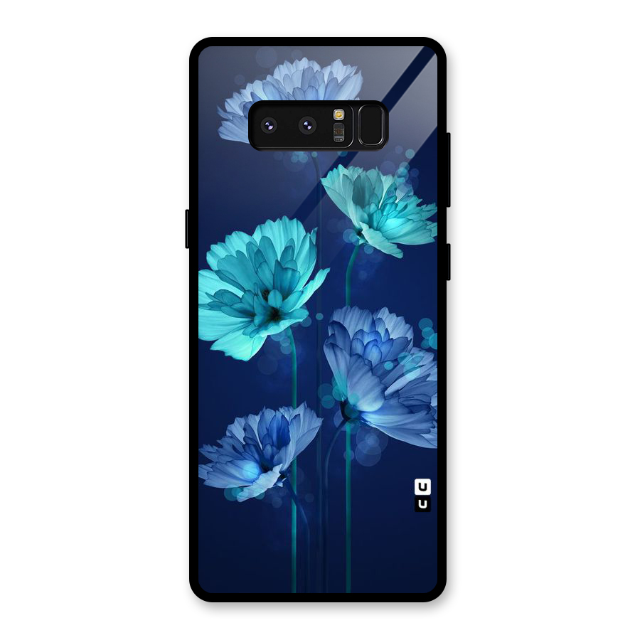 Water Flowers Glass Back Case for Galaxy Note 8