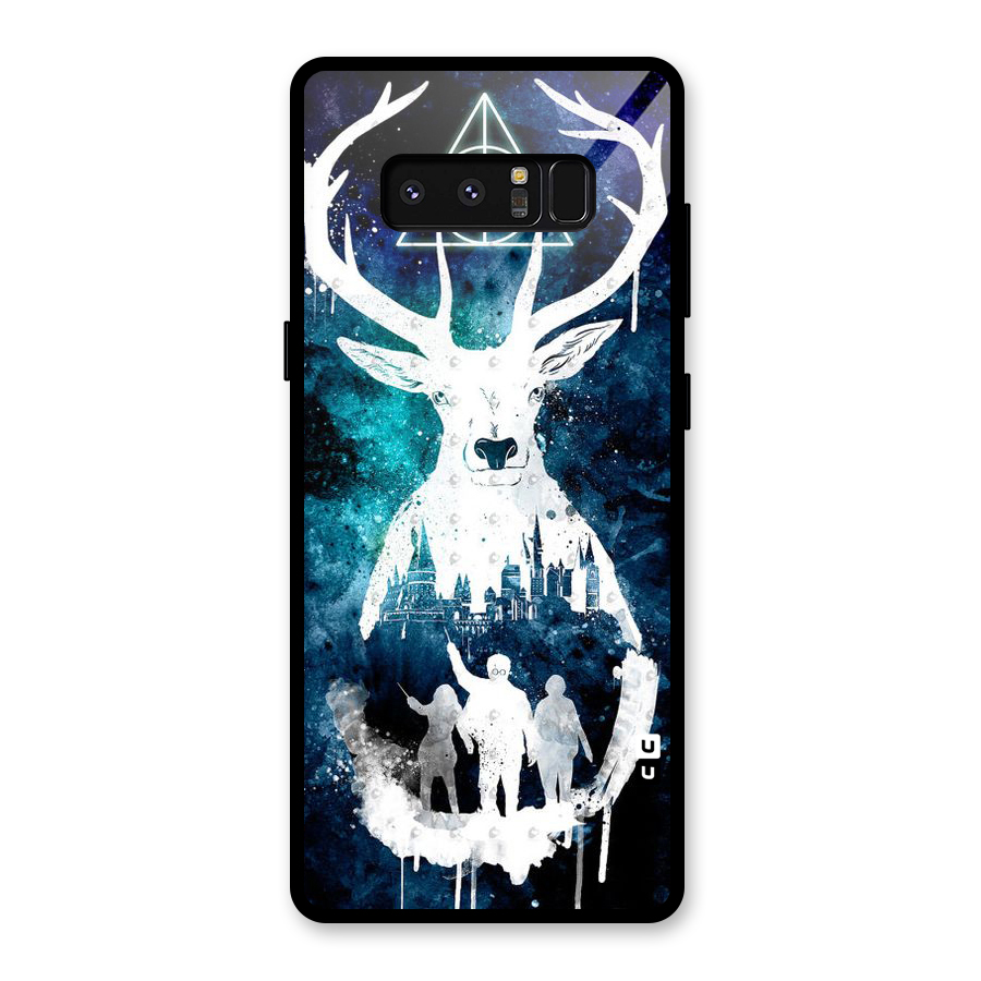 White Deer Glass Back Case for Galaxy Note 8