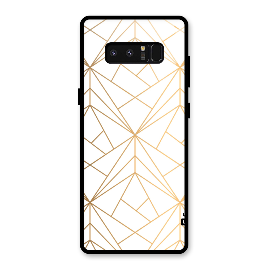 White Golden Zig Zag Glass Back Case for Galaxy Note 8