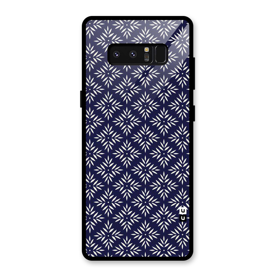 White Petals Pattern Glass Back Case for Galaxy Note 8