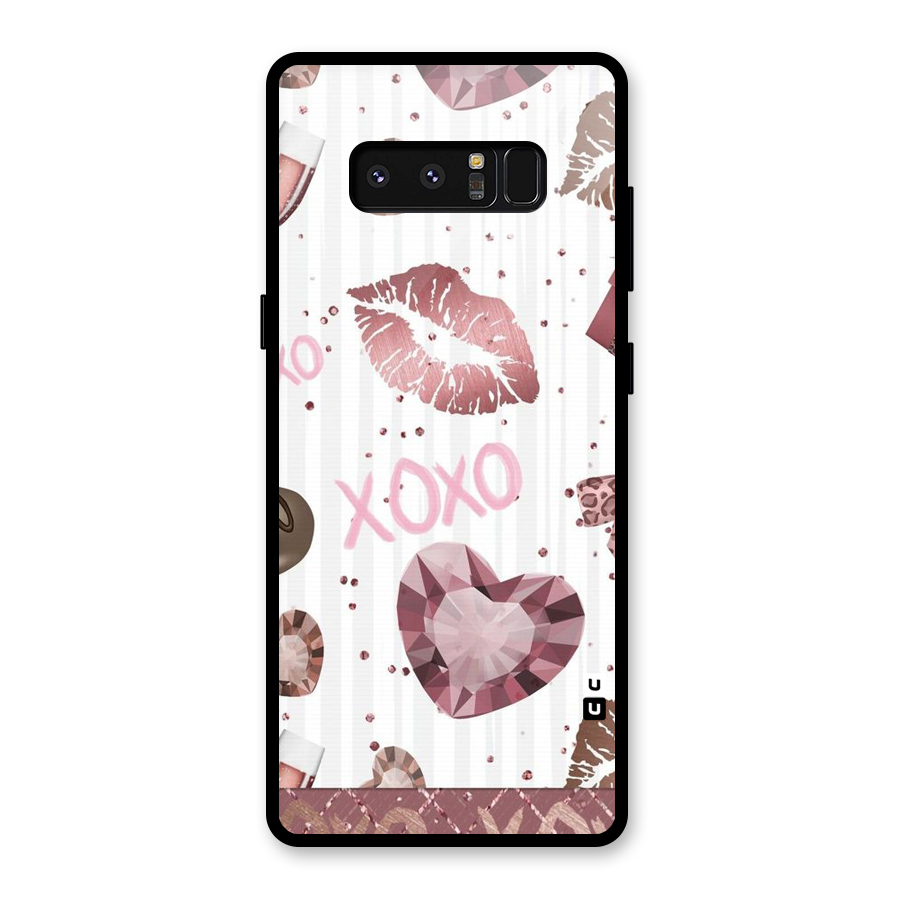Wine Lip xoxo Glass Back Case for Galaxy Note 8