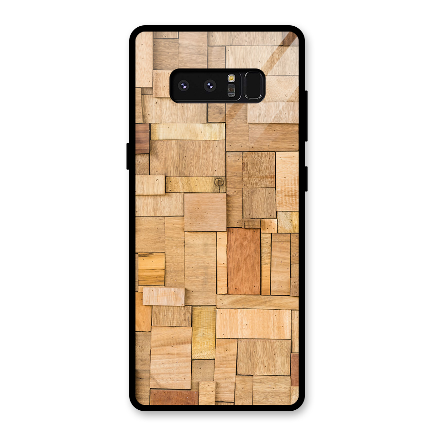 Wooden Blocks Glass Back Case for Galaxy Note 8