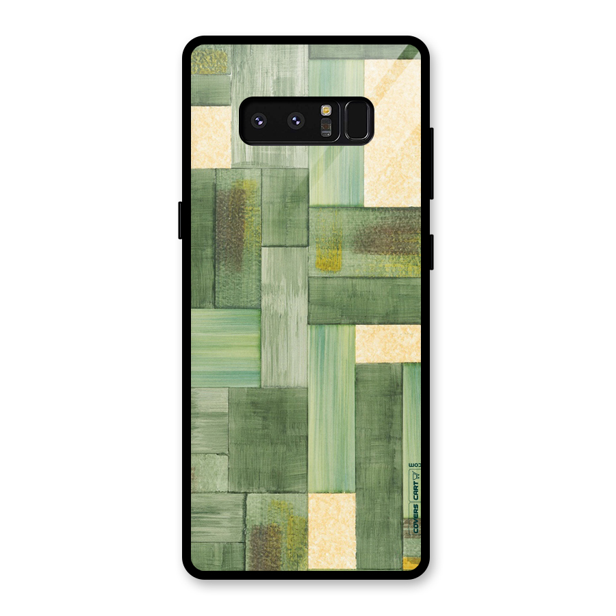 Wooden Green Texture Glass Back Case for Galaxy Note 8