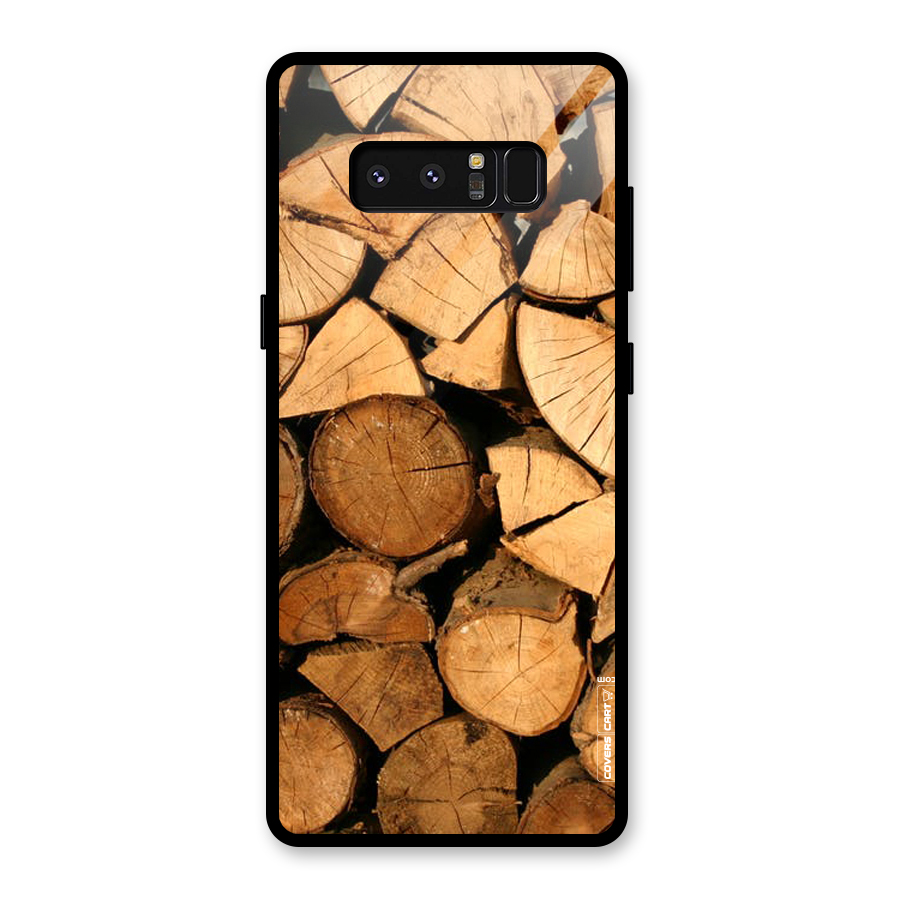 Wooden Logs Glass Back Case for Galaxy Note 8
