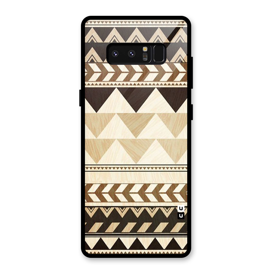 Wooden Printed Chevron Glass Back Case for Galaxy Note 8