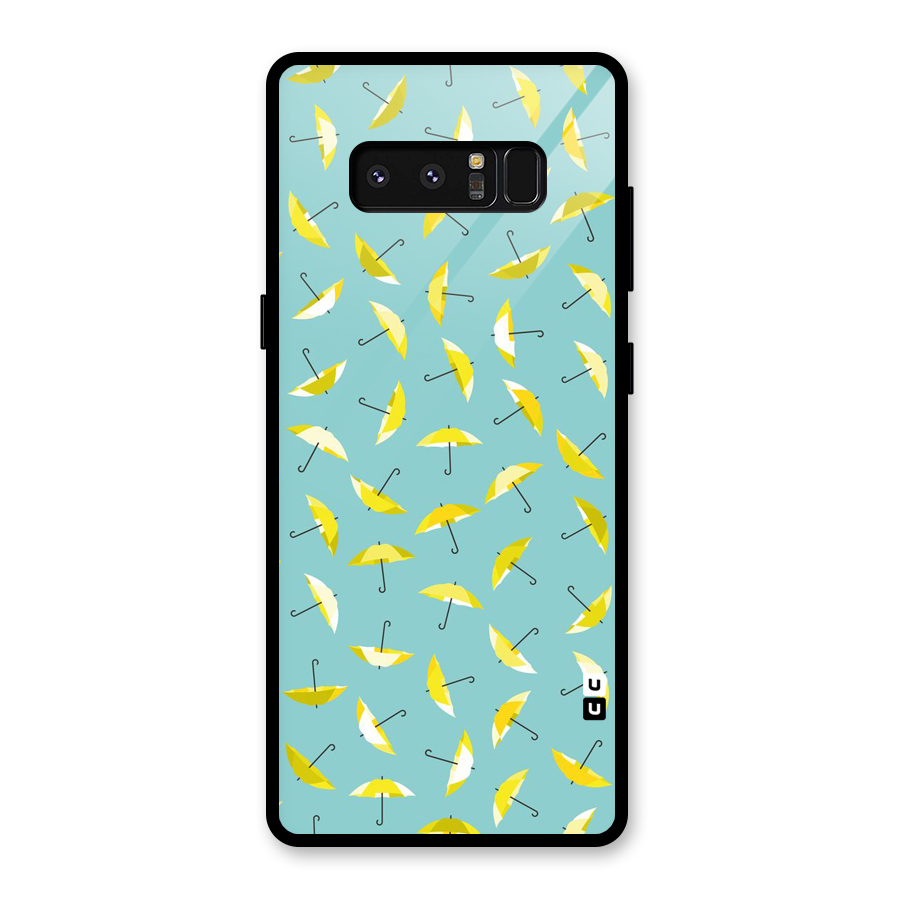 Yellow Umbrella Pattern Glass Back Case for Galaxy Note 8