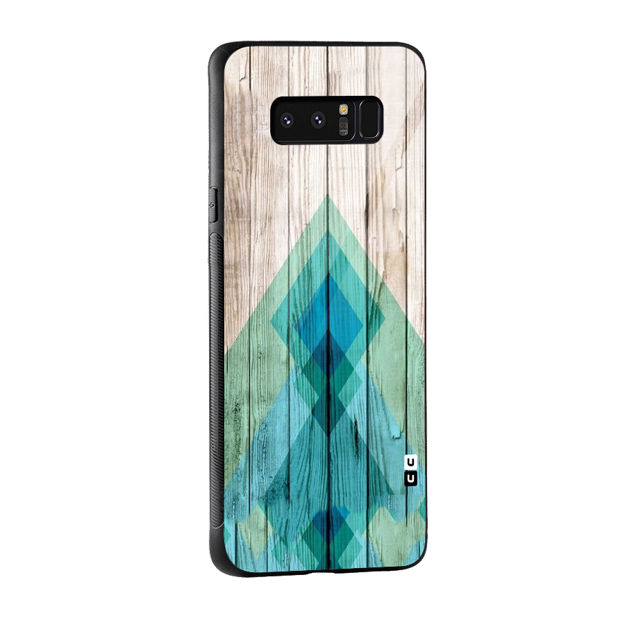 Abstract Green And Wood Glass Back Case for Galaxy Note 8