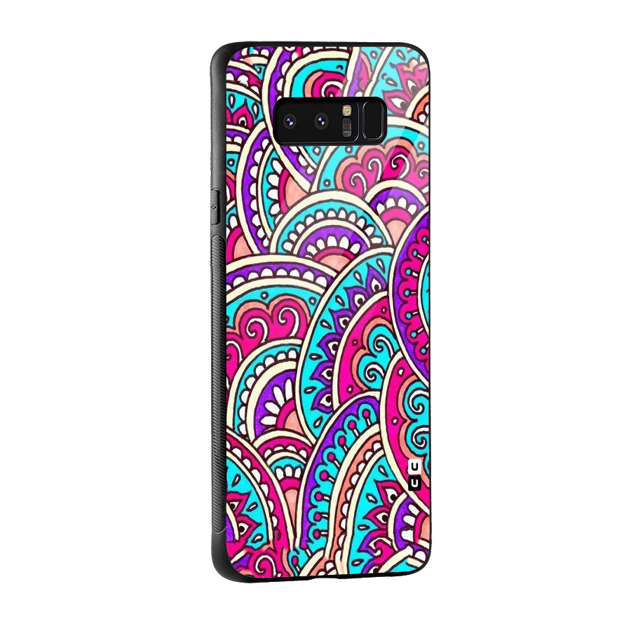 Abstract Rangoli Design Glass Back Case for Galaxy Note 8