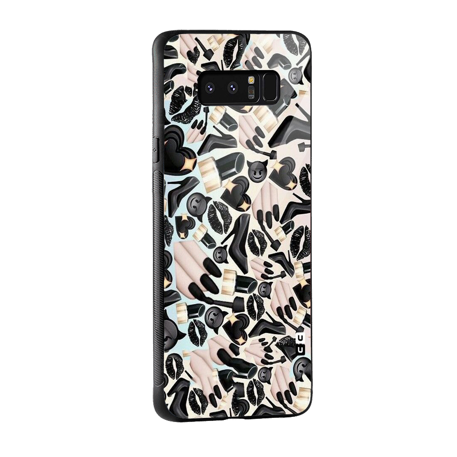 All Black Love Glass Back Case for Galaxy Note 8