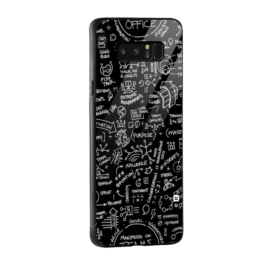 Anatomy Pattern Glass Back Case for Galaxy Note 8