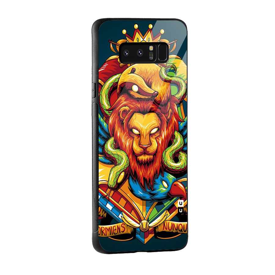 Animal Art Glass Back Case for Galaxy Note 8