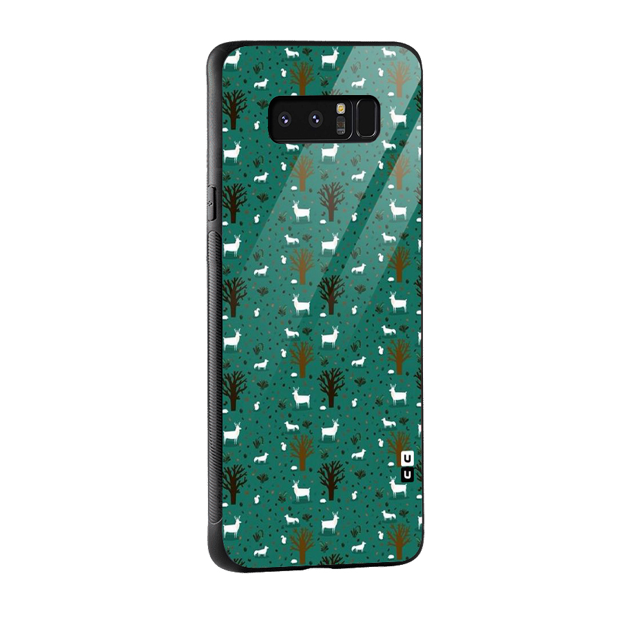 Animal Grass Pattern Glass Back Case for Galaxy Note 8