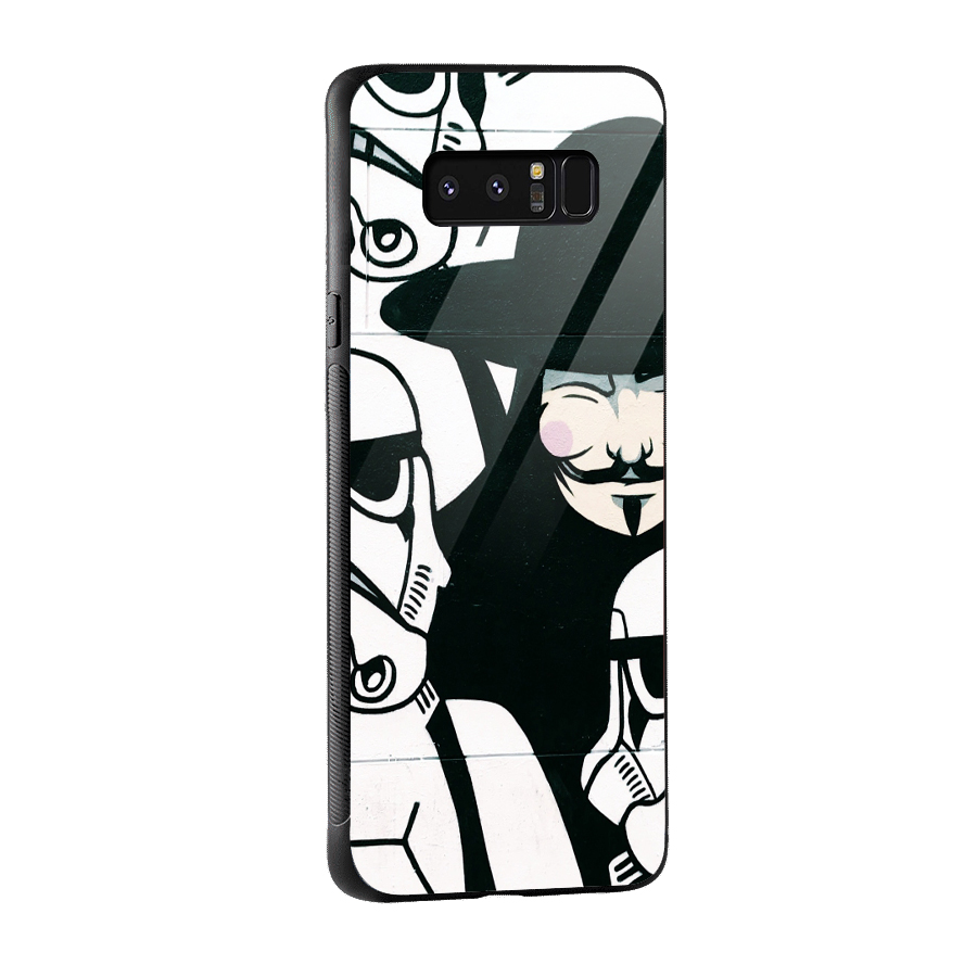 Anonymous Hat Glass Back Case for Galaxy Note 8